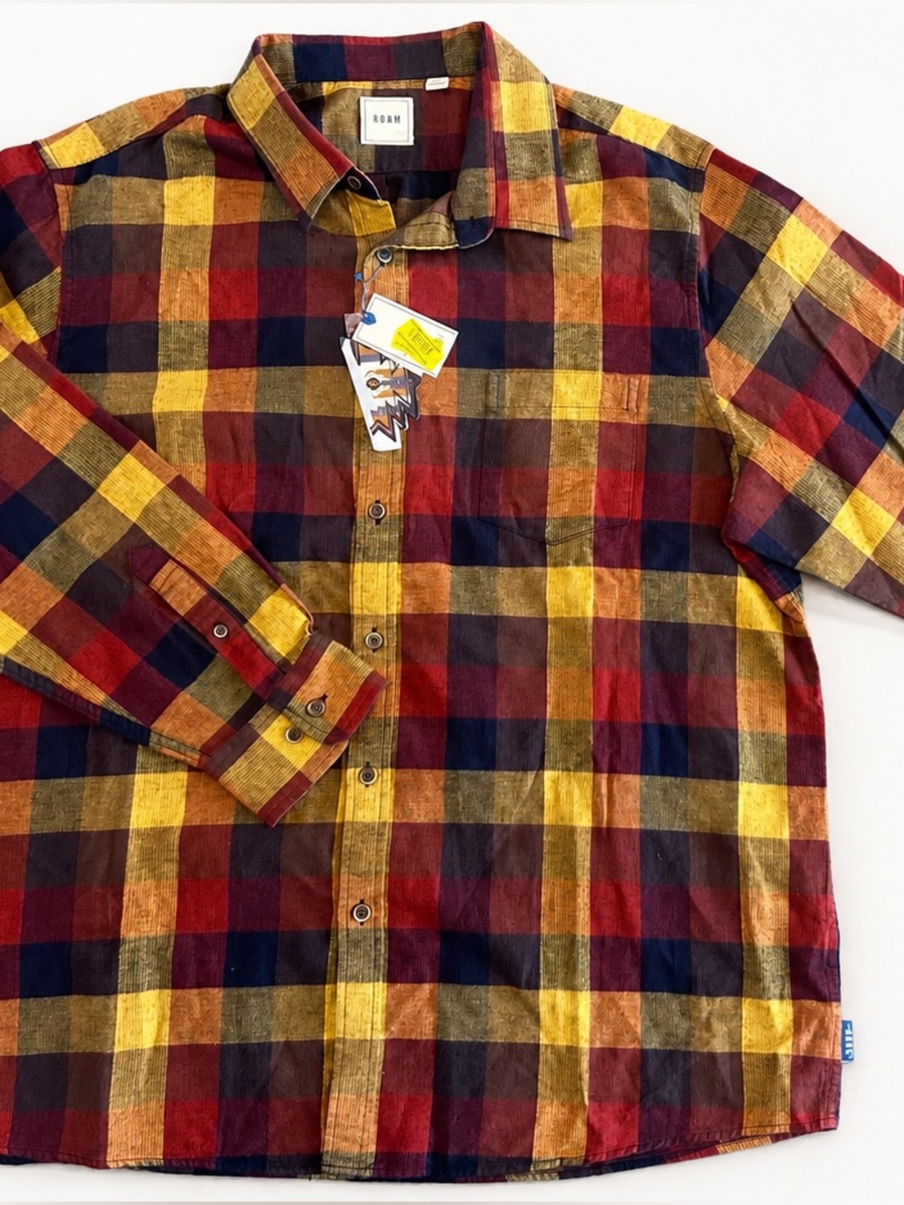 ROWM Men's Fall Multi-Color Plaid Flannel Button Up Shirt XXL